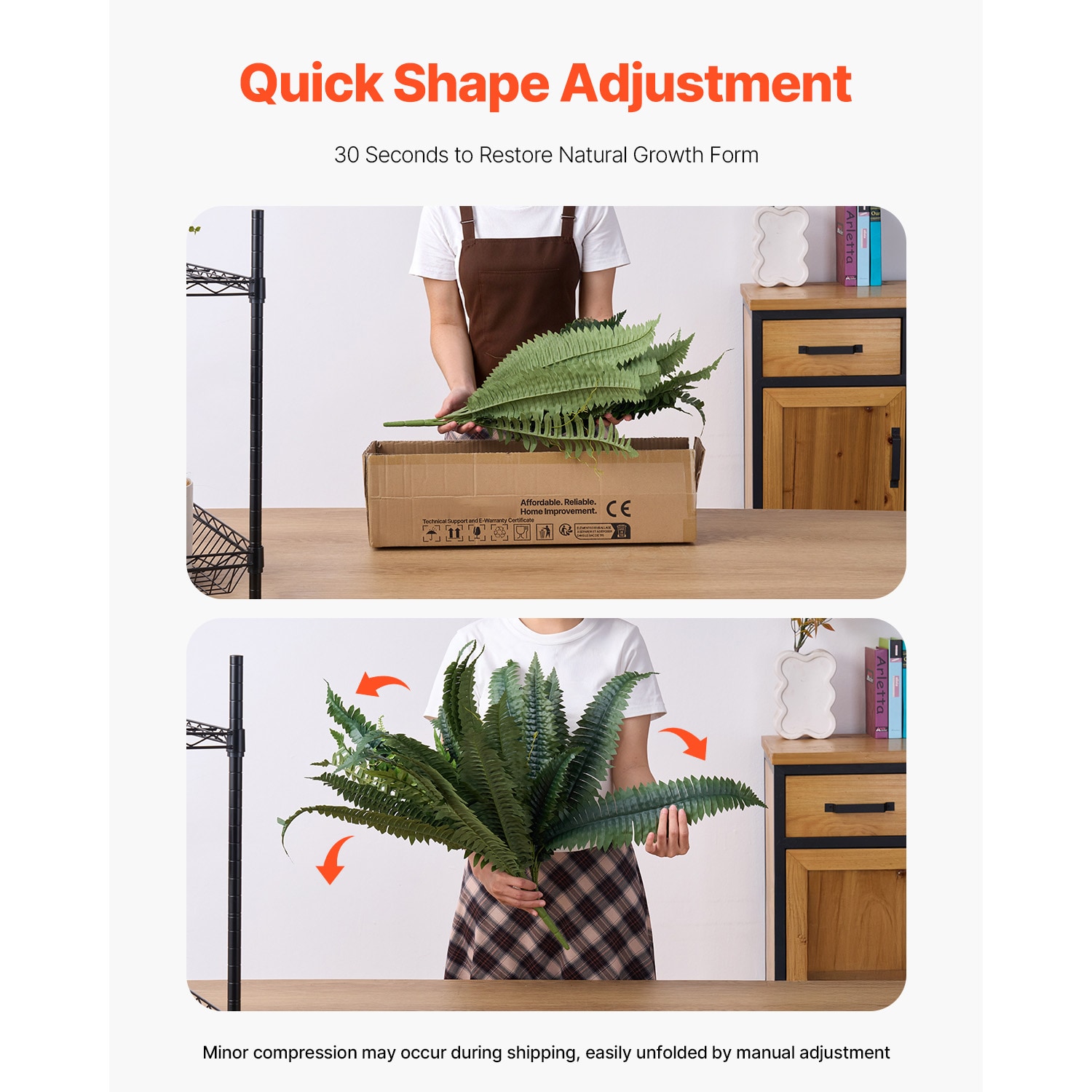 Artificial Ferns 1Pcs, 47 Inch Artificial Boston Ferns Plants, Fern With 88 Branches, Artificial Plants Large For Outdoors/Indoor Home, Office,Garden (Flowerpot Unincluded)_maomaolike.com